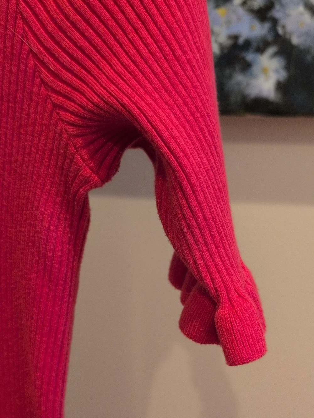 kate spade red V-neck A-line knit dress